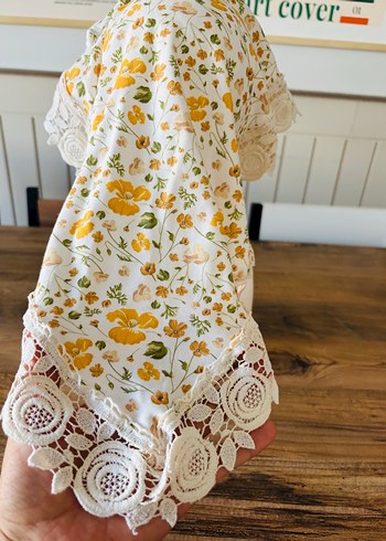 Diğer Dantel Detaylı Beyaz Çiçekli taç bandana