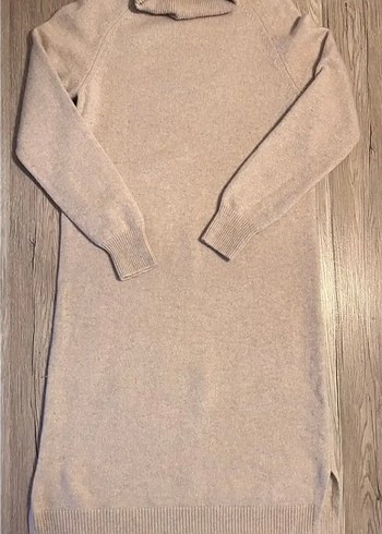 m Beden Massimo Dutti kazak elbise beden yün ve kaşmir Bej balıkçı yaka