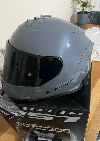 Parlak Gri Siyah LS2 Biker Motosiklet Kaskı - Görsel 6