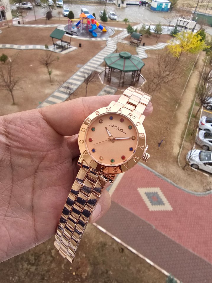 Renkli taşlı Rose Gold Kadın Kol Saati - Görsel 2