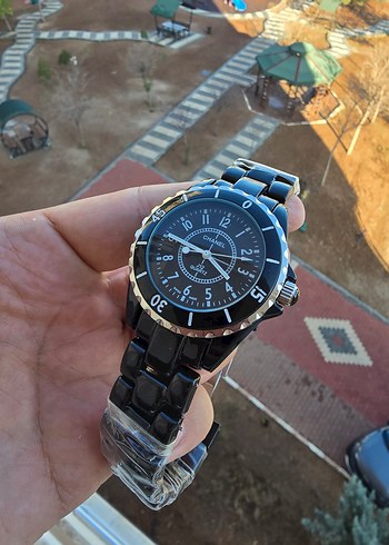 Siyah Kemerli Goth Kadın Kol Saati - Görsel 3