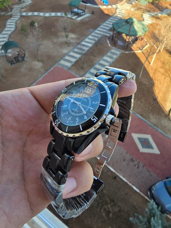 Siyah Kemerli Goth Kadın Kol Saati - Görsel 4