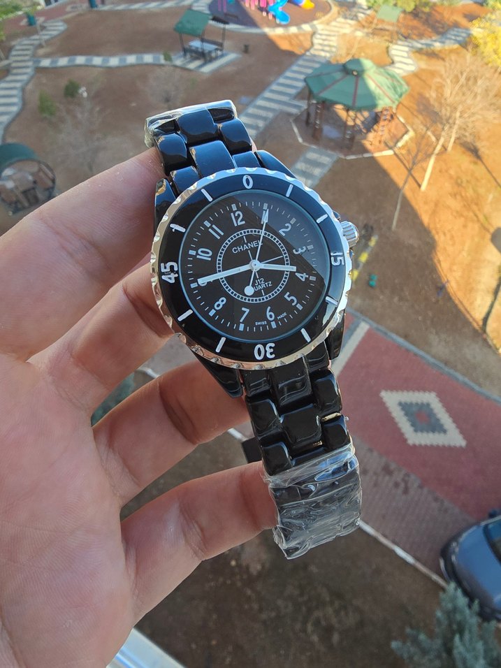 Siyah Kemerli Goth Kadın Kol Saati - Görsel 2