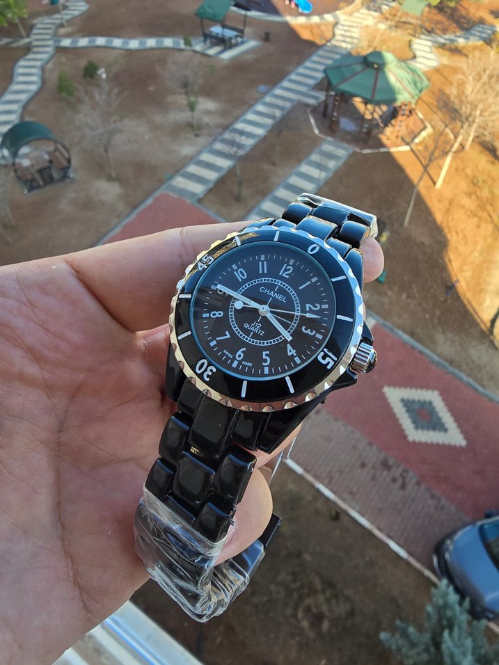 Siyah Kemerli Goth Kadın Kol Saati - Görsel 3