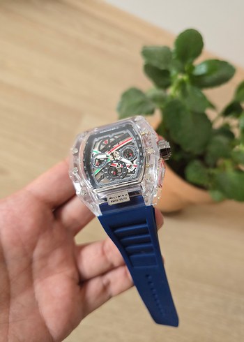 Ricard Mille Renkli Kordonlu Şeffaf Kasa Erkek Saat - Görsel 2