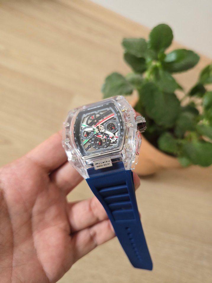 Ricard Mille Renkli Kordonlu Şeffaf Kasa Erkek Saat - Görsel 2