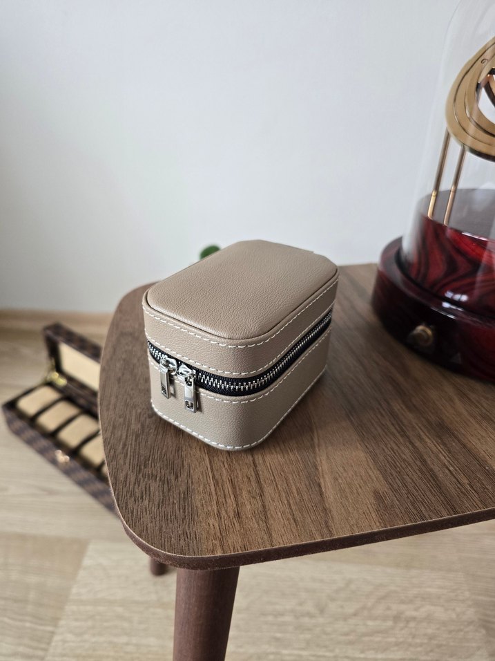 Bej Fermuarlı  Saat Kutusu - Görsel 2