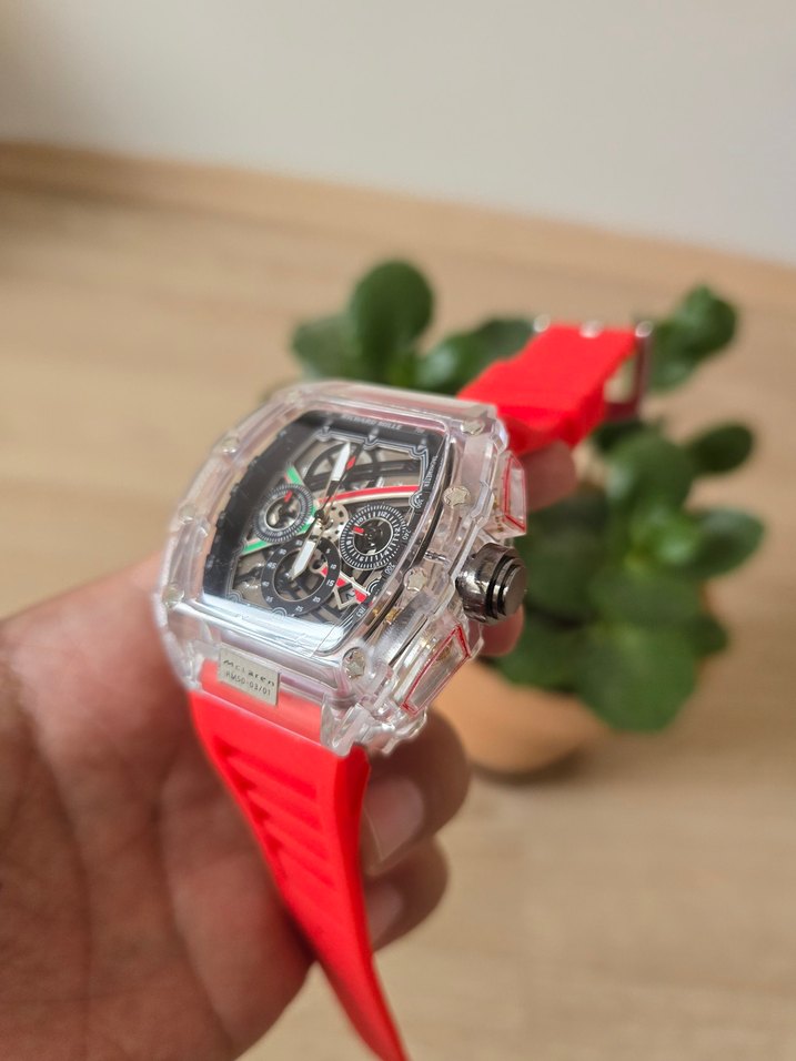 Ricard Mille Kırmızı Avant-Garde Erkek Kol Saati - Görsel 5