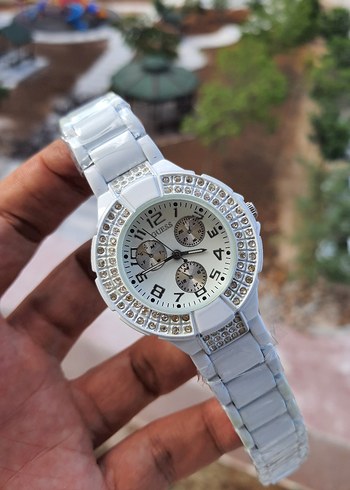 Beyaz Taşlı Kadın Kol Saati - Görsel 2