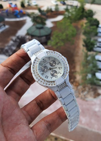 Beyaz Taşlı Kadın Kol Saati - Görsel 5