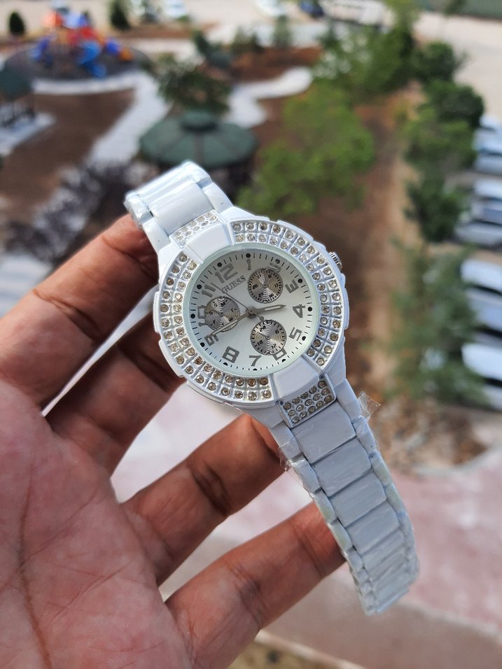 Beyaz Taşlı Kadın Kol Saati - Görsel 3