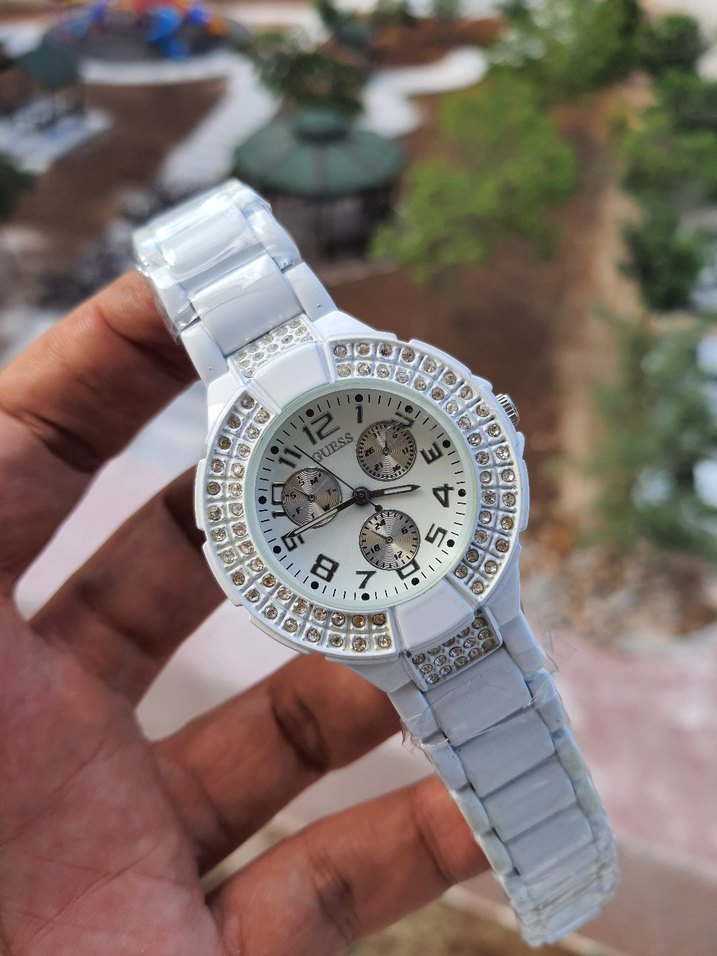 Beyaz Taşlı Kadın Kol Saati - Görsel 2