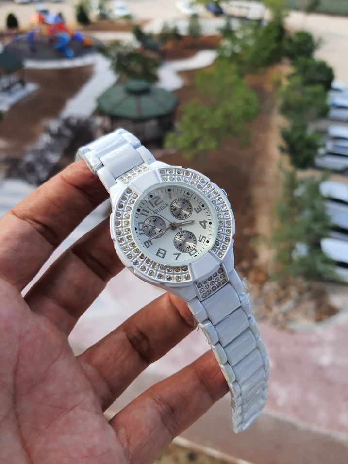 Beyaz Taşlı Kadın Kol Saati - Görsel 5