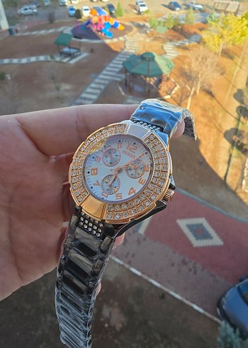 Kadın Renkli Taşlı Altın Saat - Görsel 3