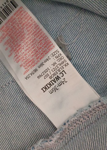 24-36 Ay Beden Mavi Çiçekli Kız Denim Elbise