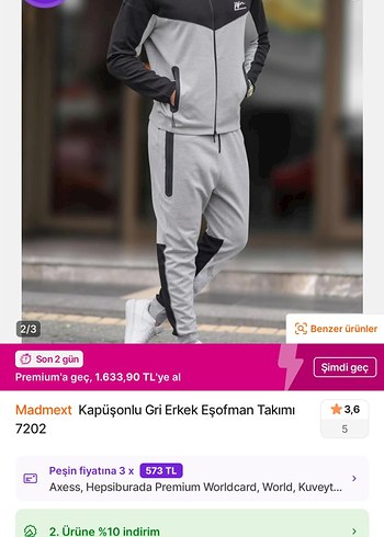 Gri Fermuarlı Erkek  Eşofman Altı - Görsel 4