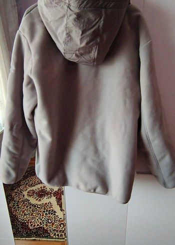 Gri Kapüşonlu Fermuarlı Erkek Polar - Görsel 3