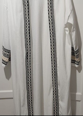 Beyaz yazlık kimono kemersiz