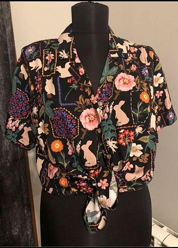 xs Beden Vintage desenli gömlek