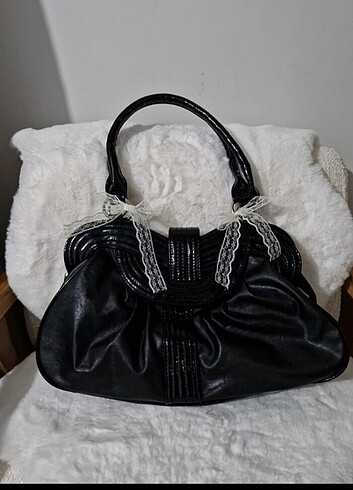 Vintage Y2k Gotik Grunge Fairycore Siyah Çanta