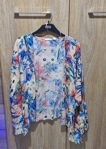 Çiçek Desenli Bohem Mini Kimono