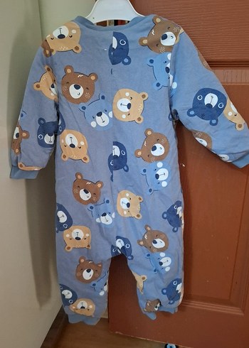 Mavi Ayıcık Desenli Bebek Tulum - Görsel 3