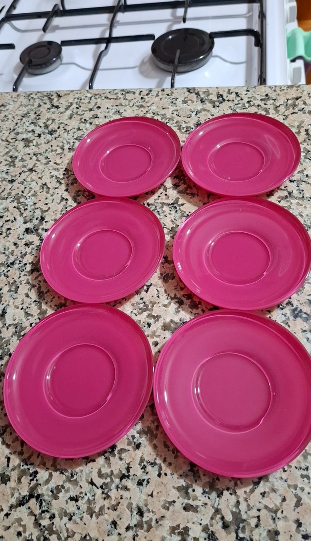 Lav Pembe Renkli çay Tabak Seti - Görsel 2