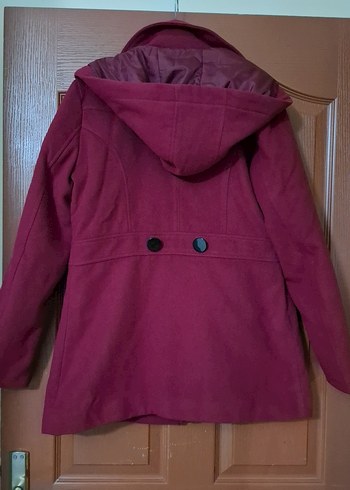 Kırmızı Düğmeli Kaban 15 16 yaş yağmurluk hediyeli - Görsel 4