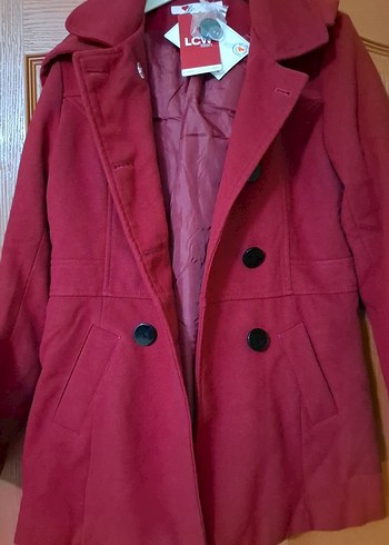 Kırmızı Düğmeli Kaban 15 16 yaş yağmurluk hediyeli - Görsel 3