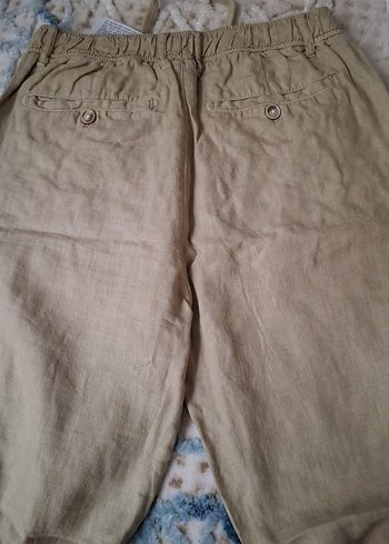 Haki Renkli Bol Kesim şile  Pantolon - Görsel 5