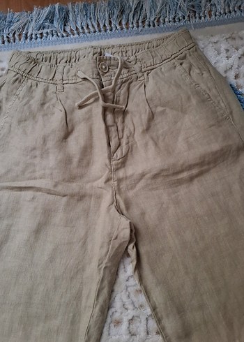 Haki Renkli Bol Kesim şile  Pantolon - Görsel 2