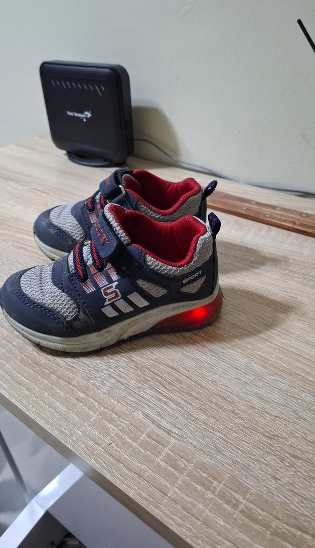 ışıklı Gri Bağcıksız Erkek Çocuk Spor Ayakkabı - Görsel 2