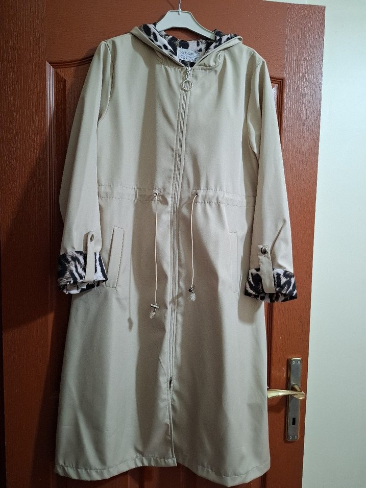 Zebra detaylı trençkot - Görsel 2