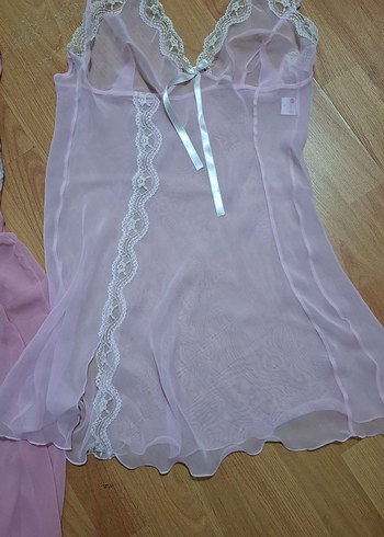 Victoria s Secret Pembe İp Askılı Midi Vintage Gecelik