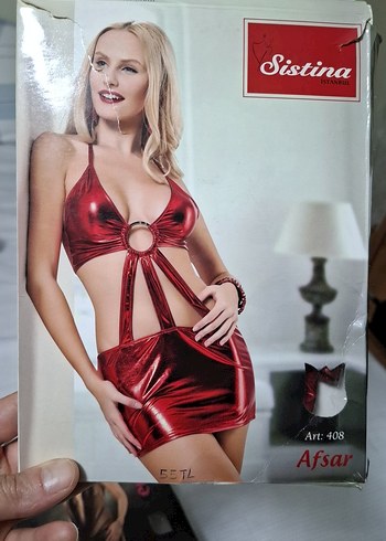 Victoria s Secret Parlak Kırmızı Deri Mini elbise