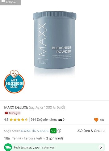 Maxx delux saç açıcı 1000g