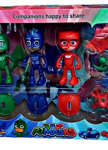 3 lü aksesuarlı pjmaskeli karakterler 