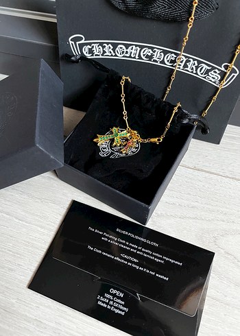 Beden altın Renk Chrome Hearts Kolye Gold