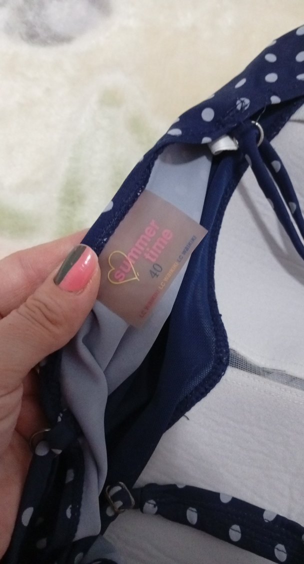 Mavi Puantiyeli Fırfırlı Mini Mayo - Görsel 2