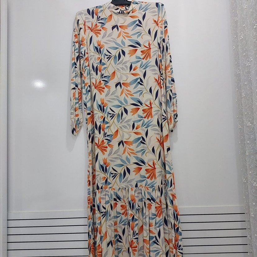 Çiçek Desenli Uzun Bohem Elbise - Görsel 2