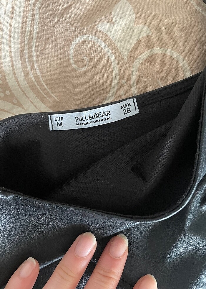 Siyah deri salopet elbise - Görsel 3