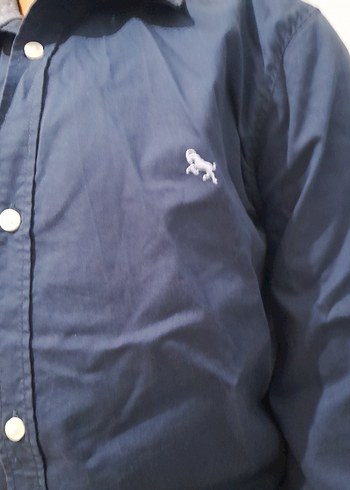 H&M Gri Denim Erkek Çocuk Gömlek