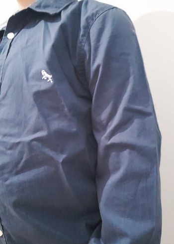 10 Yaş Beden Gri Denim Erkek Çocuk Gömlek