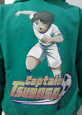 8 Yaş Beden Erkek Çocuk Kapüşonlu Yeşil Sweatshirt