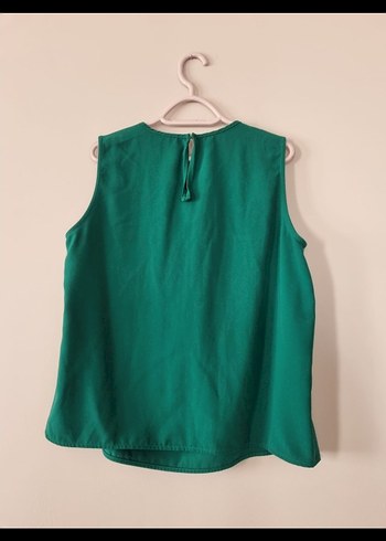 Yeşil Kolsuz Mango Bluz - Görsel 2