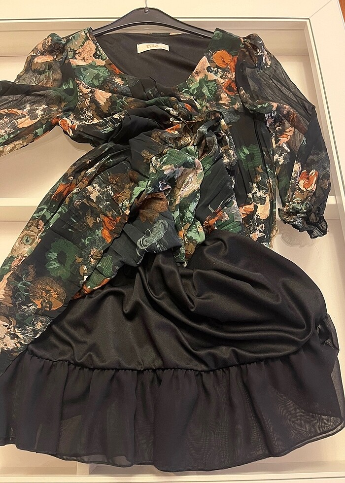 Elbise şık pileli - Görsel 3