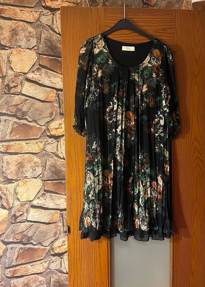 Elbise şık pileli - Görsel 2