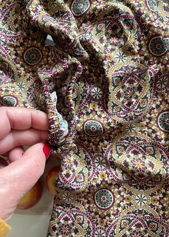 Bohem Desenli V Yakalı Mini Short elbise - Görsel 6