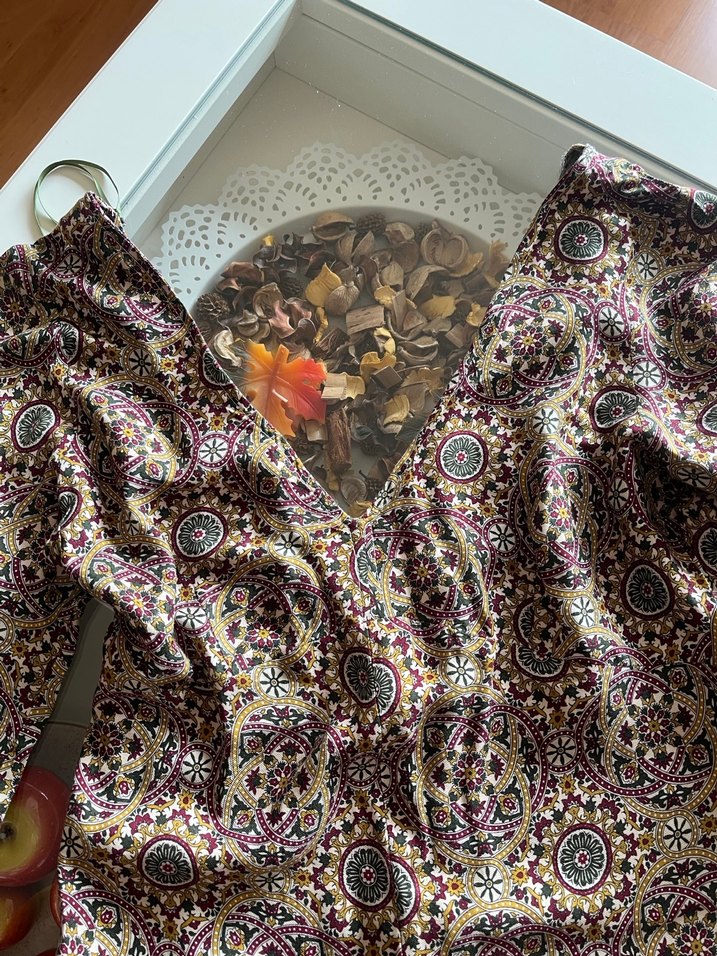 Bohem Desenli V Yakalı Mini Short elbise - Görsel 2