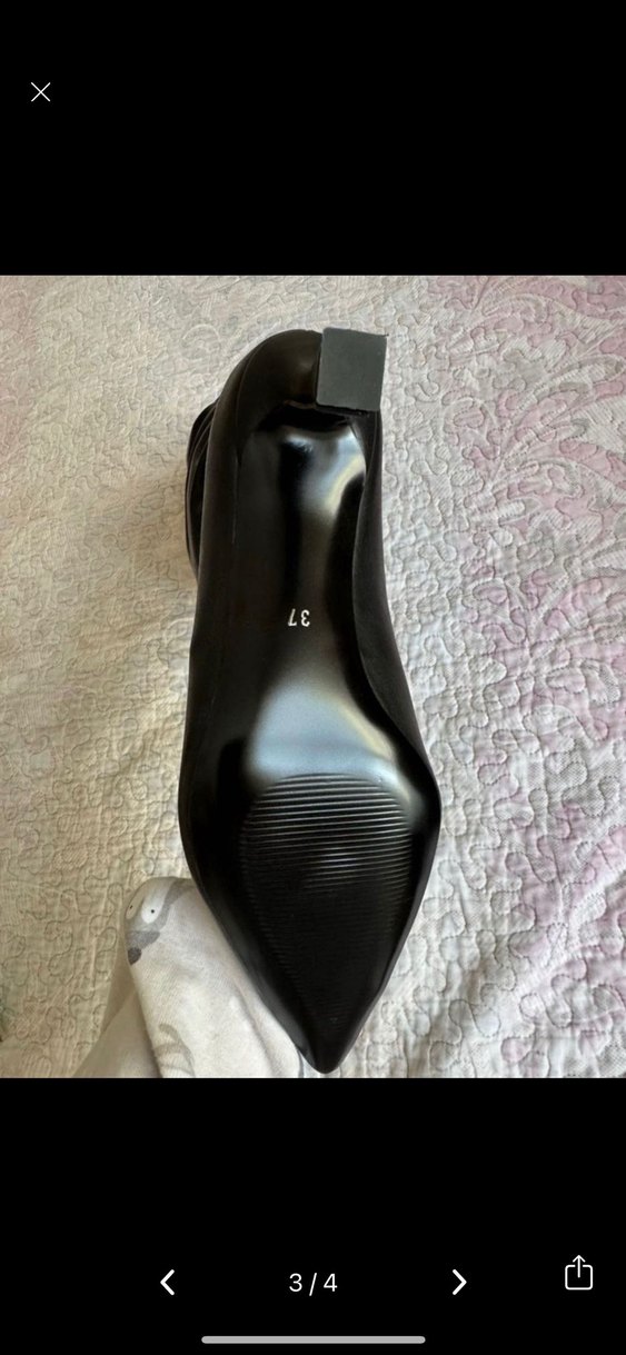 Kadın Siyah Deri Dizüstü çizme - Görsel 3